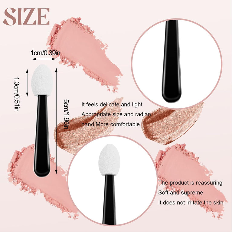 Disposable Eyeshadow Sponge Brush Set - Pack of 50 Makeup Applicators for Eyes, Lips, and Face