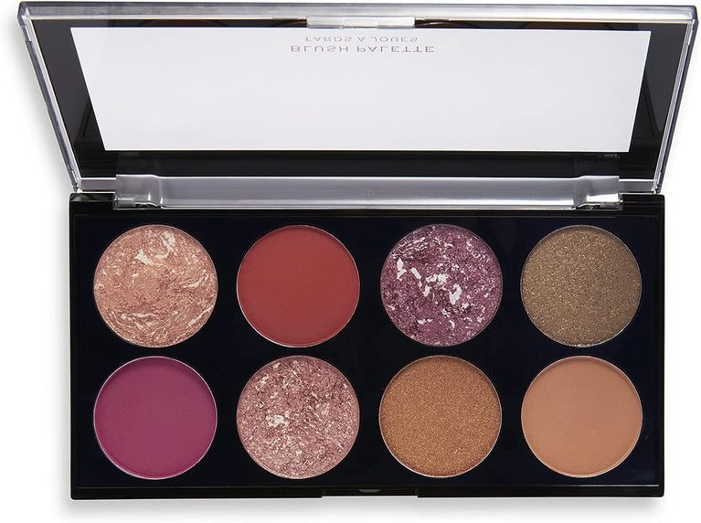 Revolution Beauty Ultra Blush Palette - 8 Matte and Shimmer Shades with Mirror, Sugar & Spice Edition - Cruelty-Free
