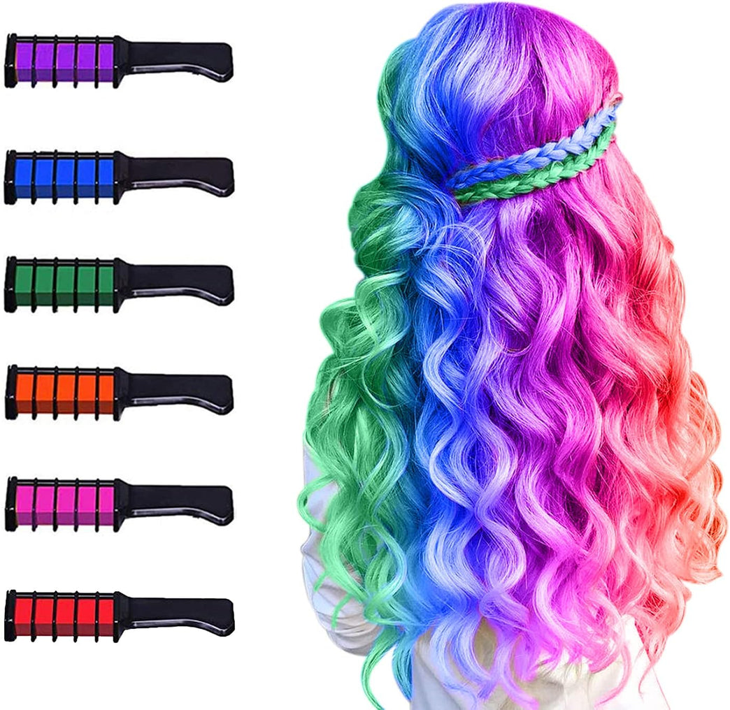 Colorful Hair Chalk Set for Kids - Temporary Hair Dye Kit for Girls aged 4-12+