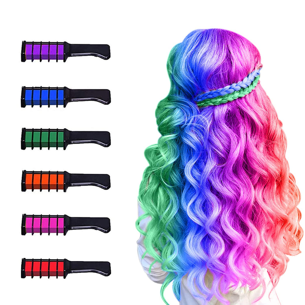 Colorful Hair Chalk Set for Kids - Temporary Hair Dye Kit for Girls aged 4-12+