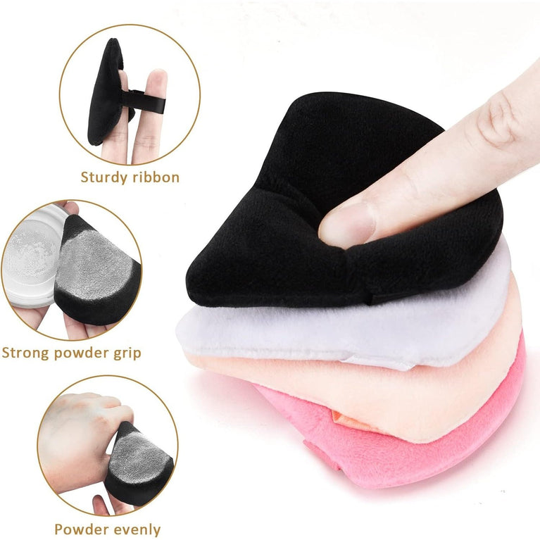 Versatile Velvet Powder Puffs Set of 2 - Reusable Triangle Makeup Sponges for Wet/Dry Use,