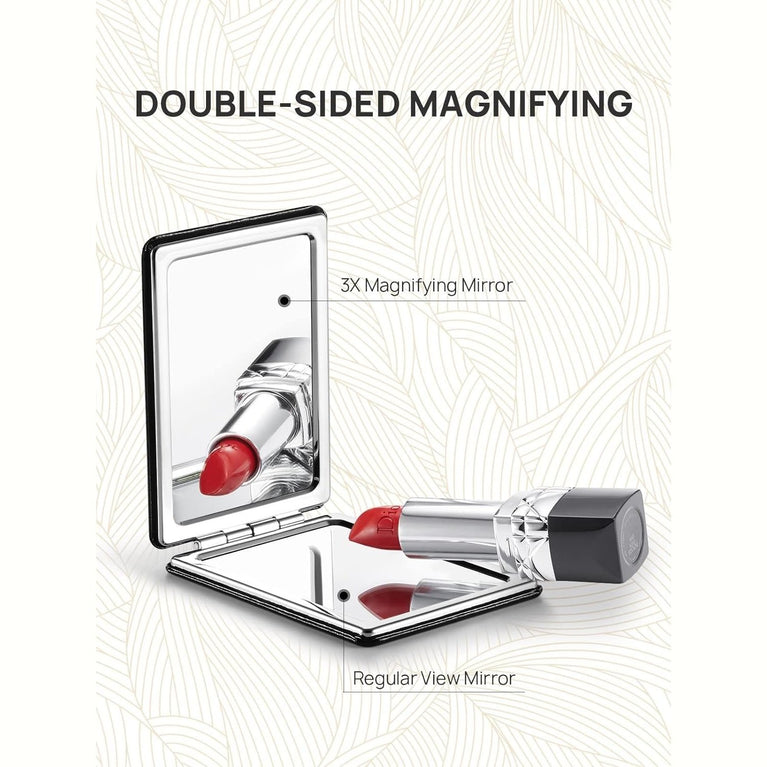 Square Compact Makeup Mirror with Magnetic Closure