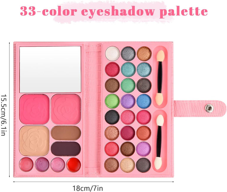 All-in-One Beauty Enthusiast's Makeup Palette Kit with Essential Cosmetics and Tools
