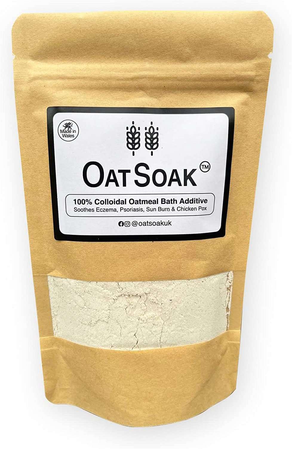 Bare Boutique - OatSoak 100g Colloidal Oats - Fine Oatmeal, Skin Relief, Soothing Bath for Itchy Skin, Psoriasis, Eczema, Chicken pox and Sunburn. Ideal for Soap Making.
