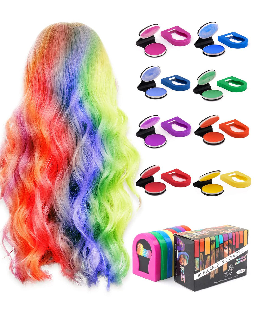 Colorful Hair Chalk Set for Kids and Women - Vibrant Temporary Hair Dye Kit for Parties, Cosplay, and Holidays