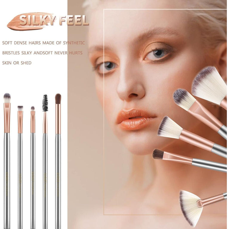 Professional 18-Piece Makeup Brush Set with PU Leather Bag