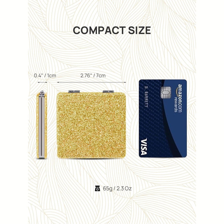 Square Compact Makeup Mirror with Magnetic Closure