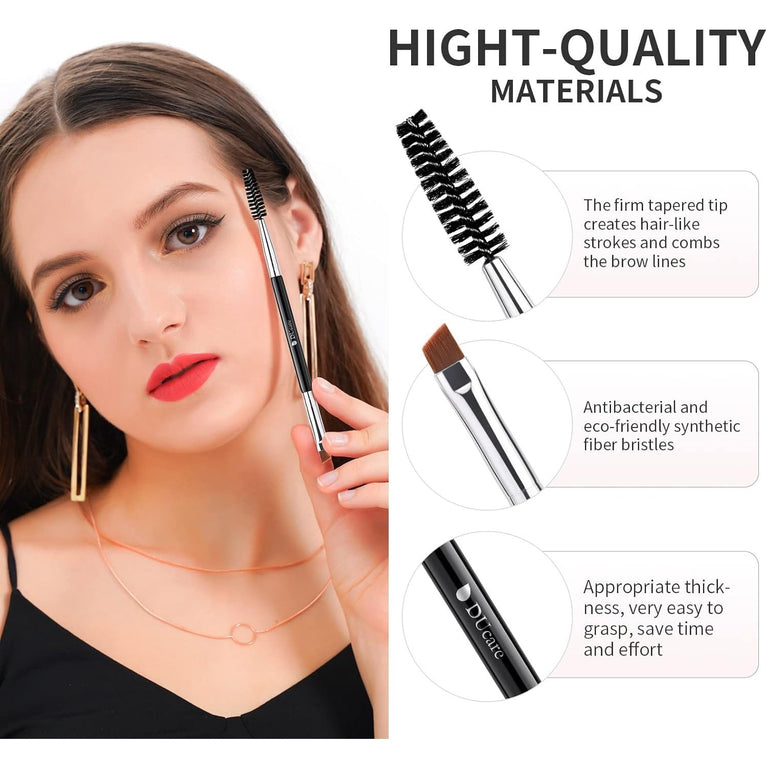 Eyebrow Defining Duo Brush Set with Spoolie and Angled Brow Brush