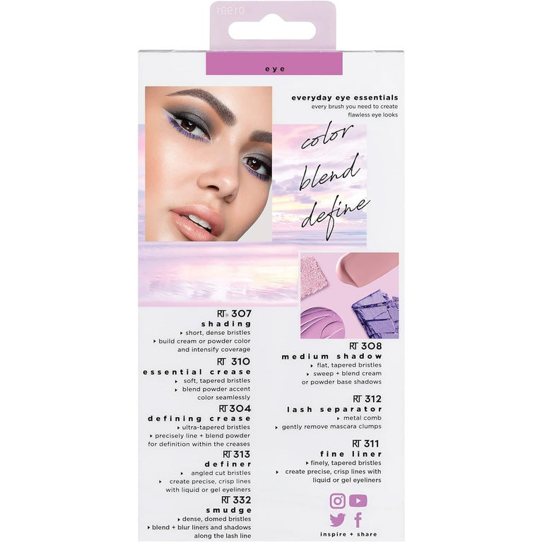 3x Eye Makeup Brush Trio for Flawless Results and Defined Look, Brow Grooming Tools, Vegan and Cruelty-Free,