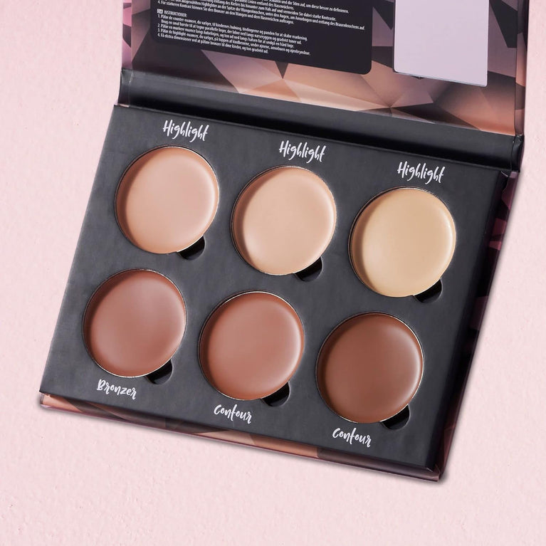 W7 Cosmetics Professional Contour Kit - Cream-Based Highlighting & Concealing Palette with Step-by-Step Guide
