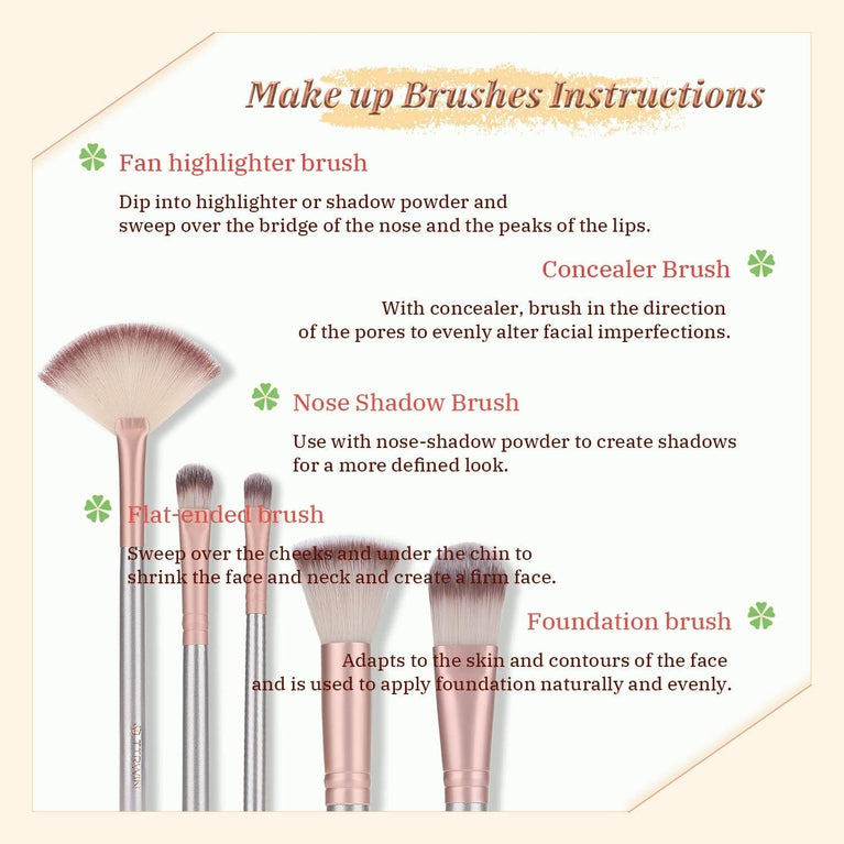 Professional 18-Piece Makeup Brush Set with Ivory White Leather Bag - Ultimate Cosmetic Brushes Kit for Face, Eyes, and Lips