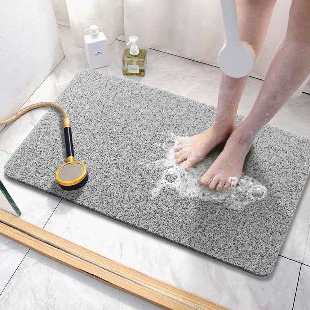 Bingobang Bath Mats Non Slip,Shower Mat Rubber 60x40cm,Extra Soft Anti-Mould, Machine-Washable,For Bathroom Floor,Bathtub(Grey)