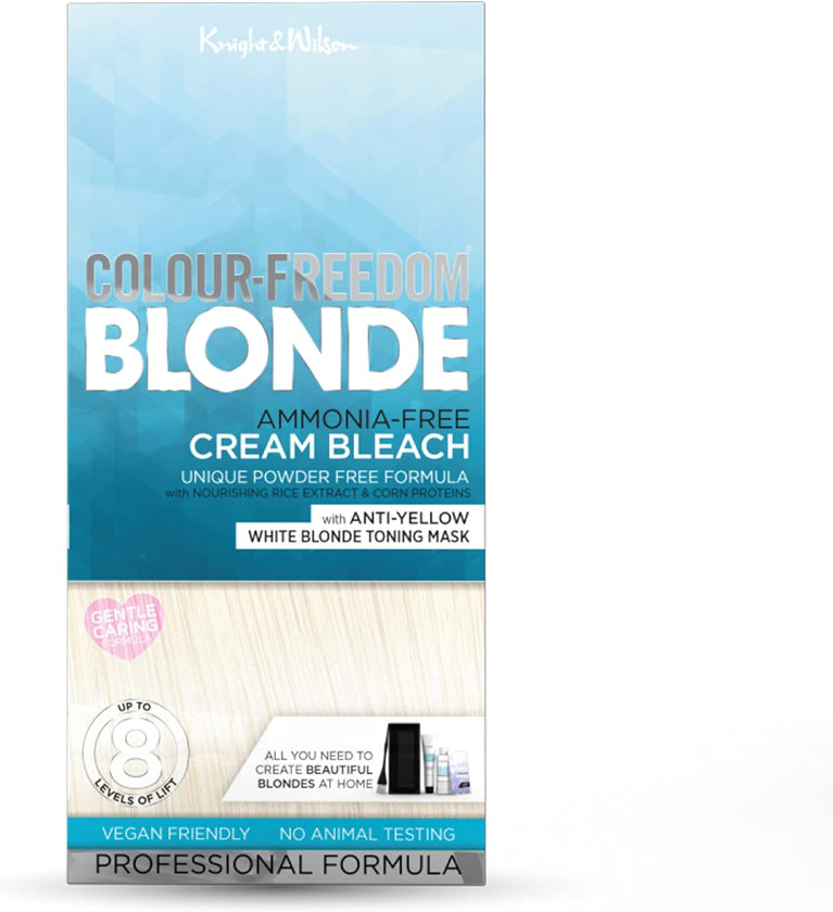 Knight & Wilson Colour-Freedom Cream Hair Bleach Kit with Ammonia-Free Formula and Tint Bowl/Bush