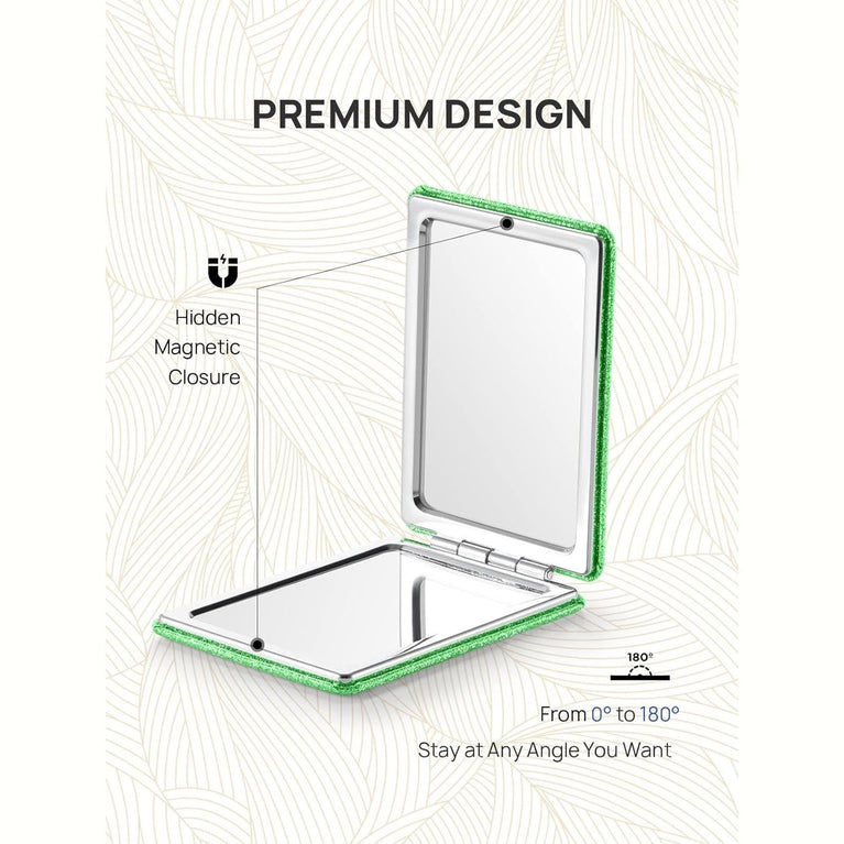 Square Compact Makeup Mirror with Magnetic Closure