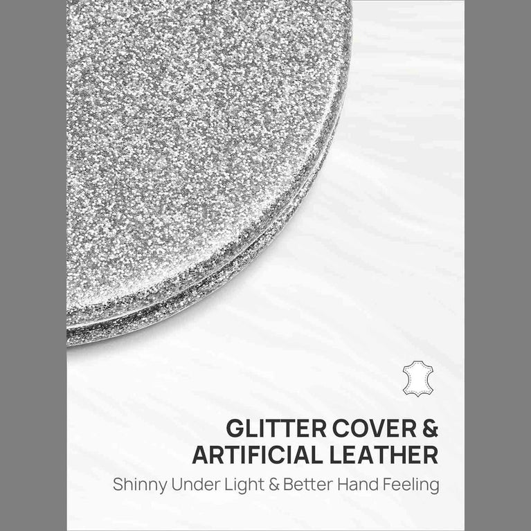 Dual-Sided Compact Mirror with PU Cover and 1X/3X Magnification