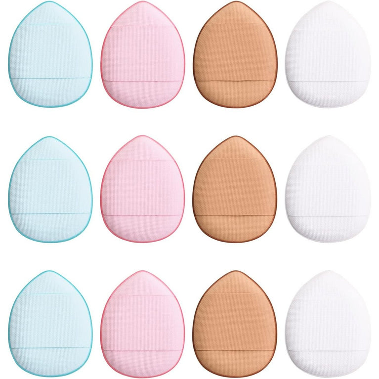 12-Pack Multi-Color Mini Beauty Blender Set with Finger Strap - Makeup Sponges for Flawless Application of Liquid & Dry Products