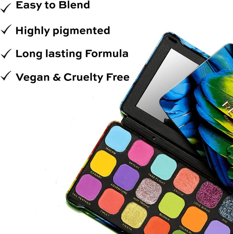 Makeup Revolution Forever Flawless Decadent Eyeshadow Palette - 18 High-Pigmented Matte and Shimmer Shades, 19.8g