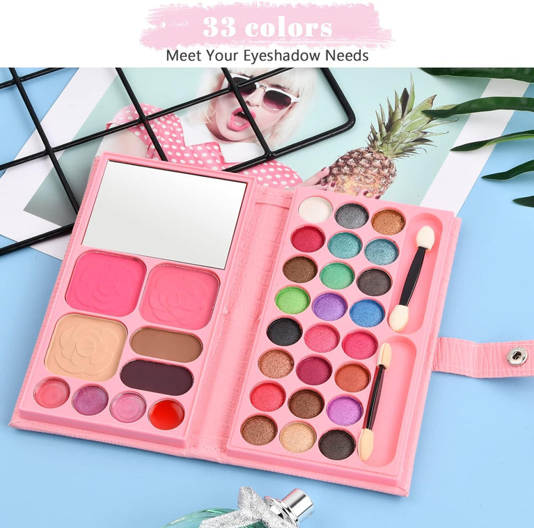 All-in-One Beauty Enthusiast's Makeup Palette Kit with Essential Cosmetics and Tools