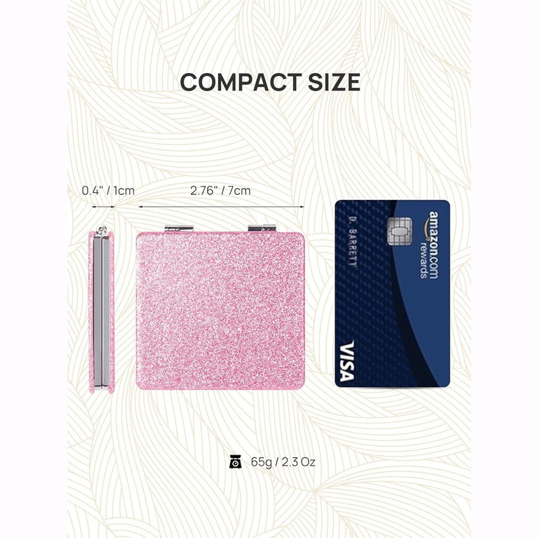 Square Compact Makeup Mirror with Magnetic Closure