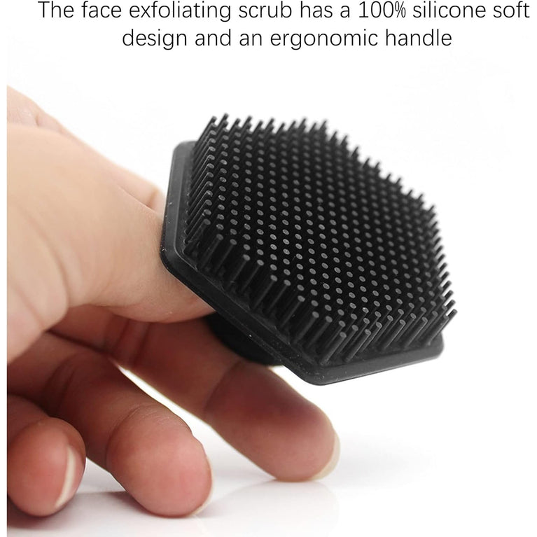 Ultimate Skin Smoothing Silicone Face Scrubber - Compact Black Face Massager Brush and Exfoliator