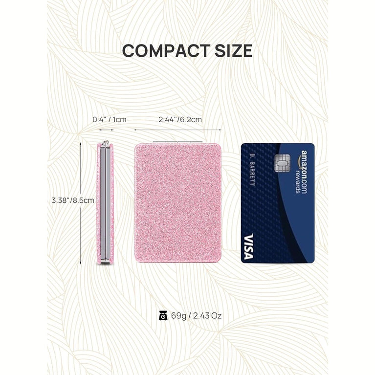 Square Compact Makeup Mirror with Magnetic Closure
