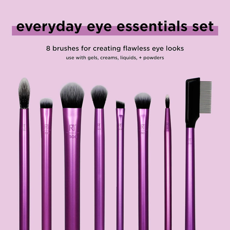 3x Eye Makeup Brush Trio for Flawless Results and Defined Look, Brow Grooming Tools, Vegan and Cruelty-Free,