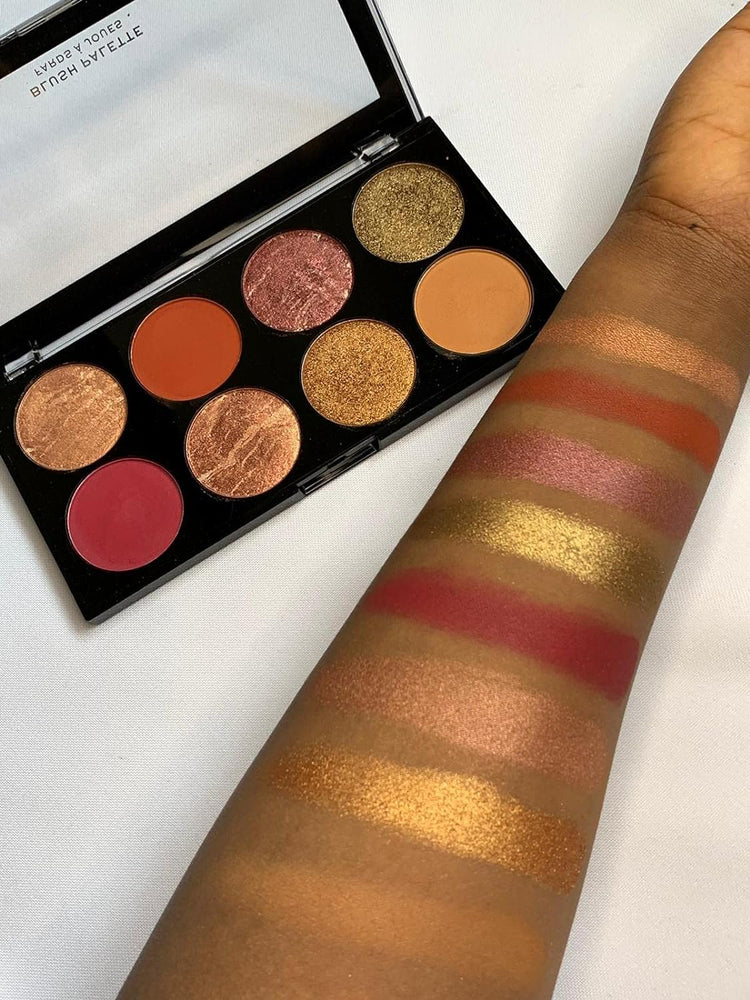 Revolution Beauty Ultra Blush Palette - 8 Matte and Shimmer Shades with Mirror, Sugar & Spice Edition - Cruelty-Free