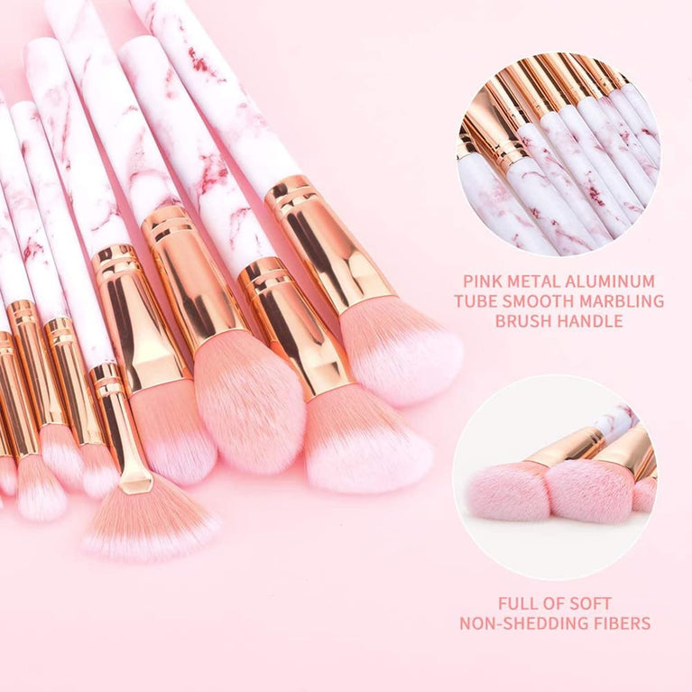 Marble Makeup Brush Set with Stylish Design and Premium Soft Bristles