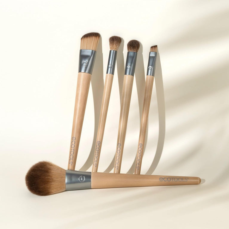 2x Radiant Blush & Highlight Brush Duo, Vegan & Cruelty-Free Synthetic Bristles for Skin Enhancement