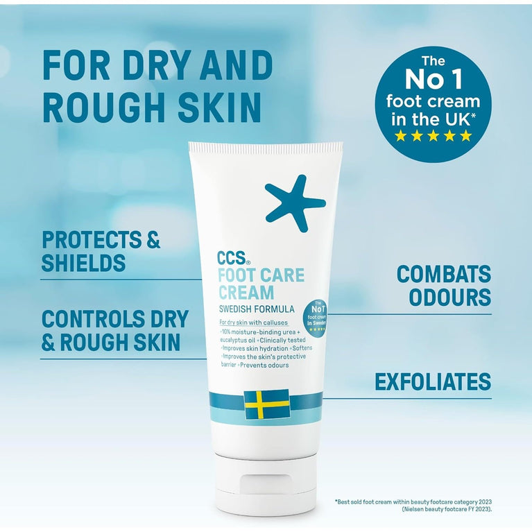 CCS Premium Diabetic-Safe Foot Care Cream - 175ml, Enriched with 10% Urea and Eucalyptus Oil