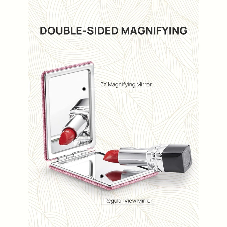 Square Compact Makeup Mirror with Magnetic Closure