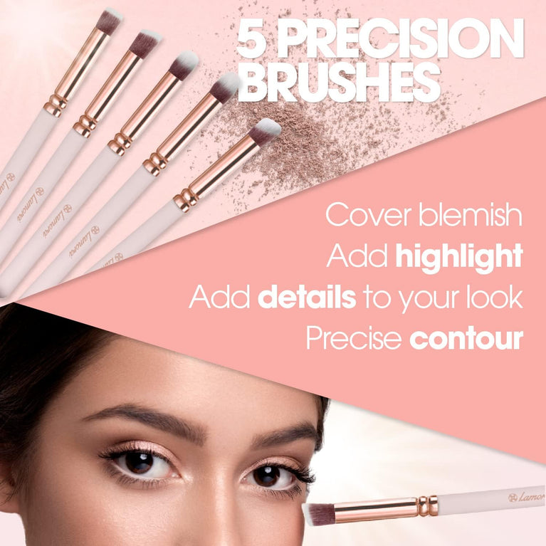 10 Synthetic Brushes for Face and Eye Makeup for Flawless Application of Liquid, Cream, and Powder Products
