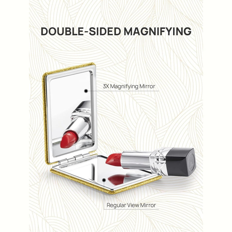 Square Compact Makeup Mirror with Magnetic Closure