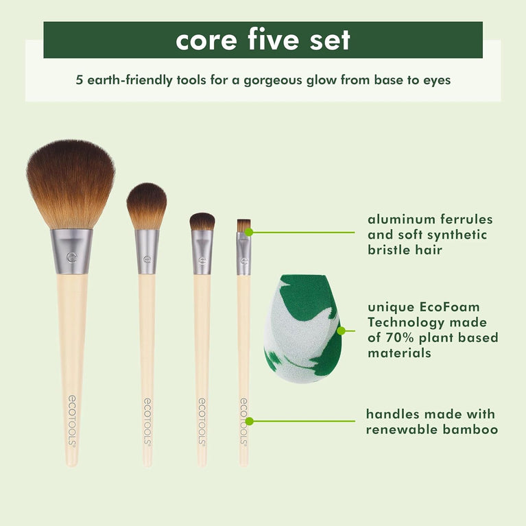 2x Radiant Blush & Highlight Brush Duo, Vegan & Cruelty-Free Synthetic Bristles for Skin Enhancement