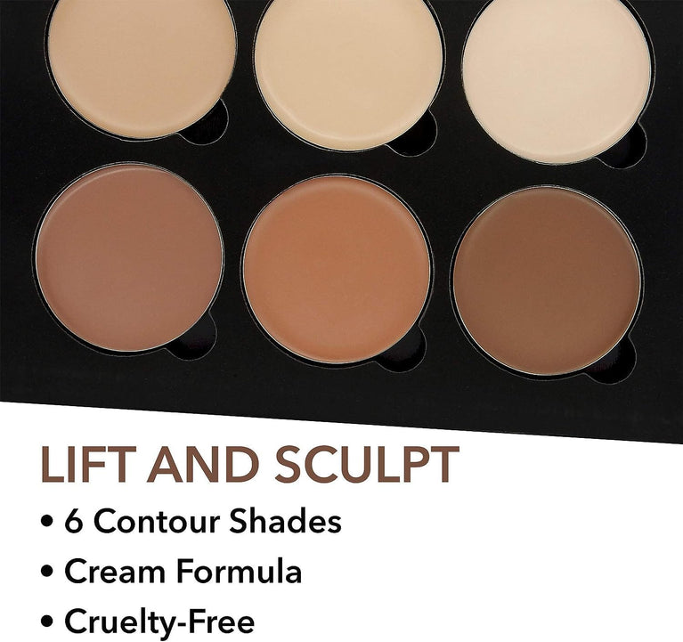 W7 Cosmetics Professional Contour Kit - Cream-Based Highlighting & Concealing Palette with Step-by-Step Guide