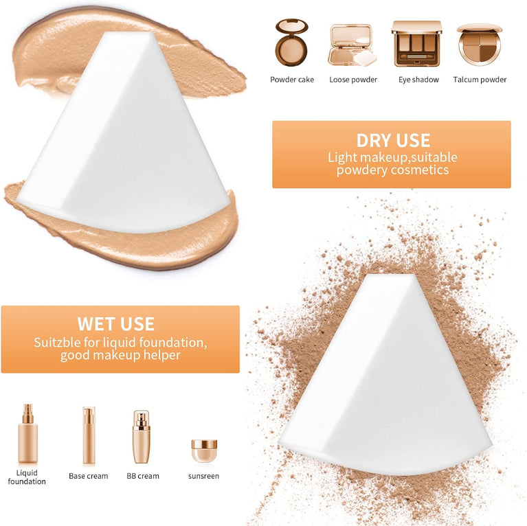 6-Piece Ultra-Soft Non-Latex Makeup Sponge Set for Facial Application and Nail Art