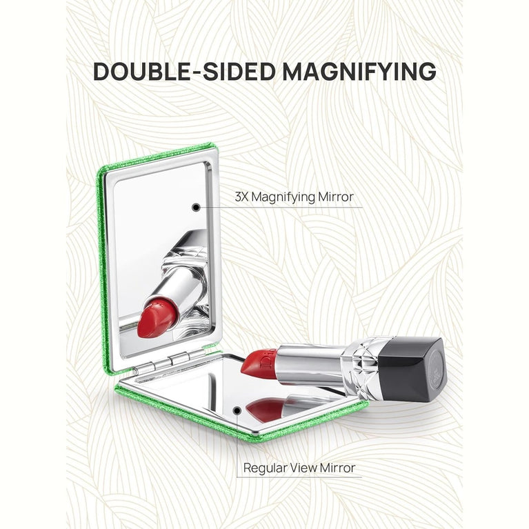 Square Compact Makeup Mirror with Magnetic Closure
