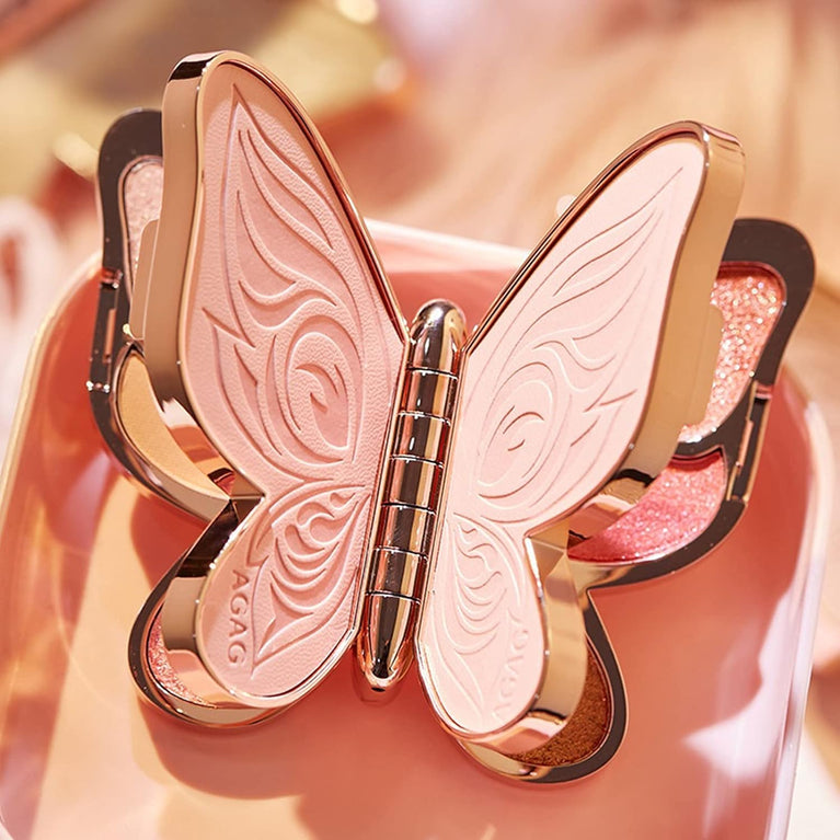 6-Color Butterfly Eyeshadow Palette - Waterproof, Long-Lasting and Cruelty-Free with Multiple Textures