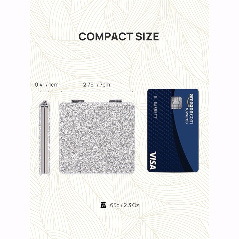 Square Compact Makeup Mirror with Magnetic Closure