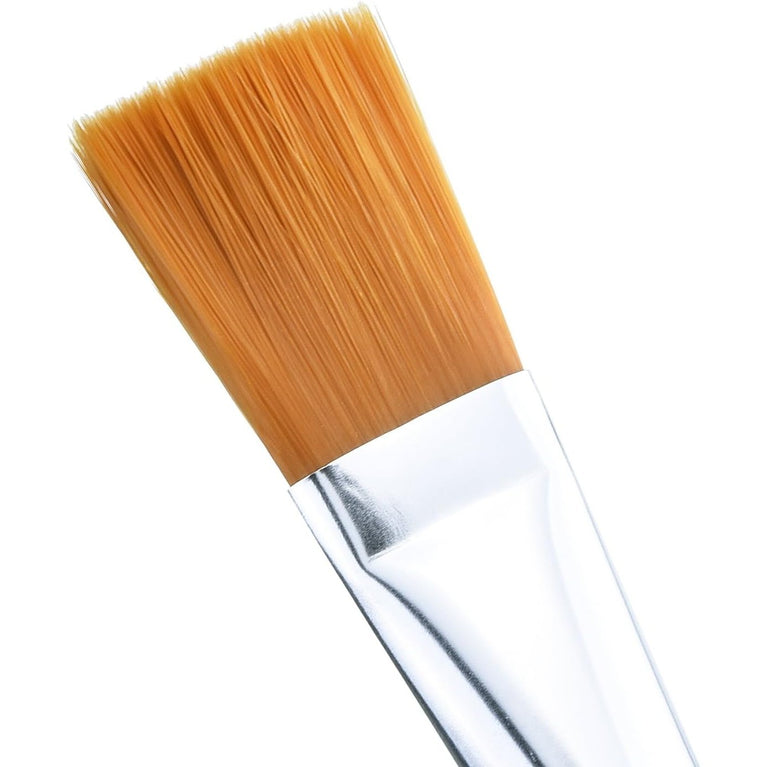 5-Piece Silver Facial Mask Application Brush Set with Clear Plastic Handle & Soft Synthetic Bristles