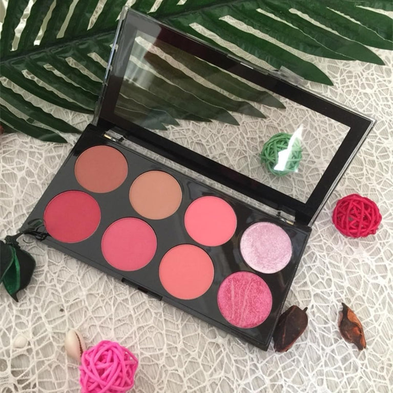Revolution Beauty Ultra Blush Palette - 8 Matte and Shimmer Shades with Mirror, Sugar & Spice Edition - Cruelty-Free