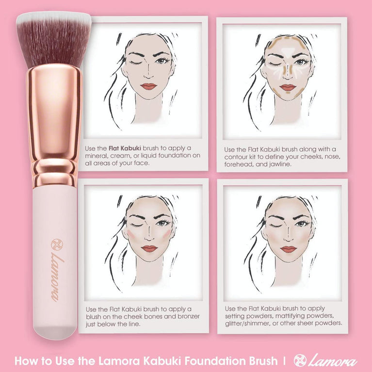 Superior Quality Kabuki Flat Top Makeup Brush - Ideal for Liquid, Cream & Powder Cosmetics