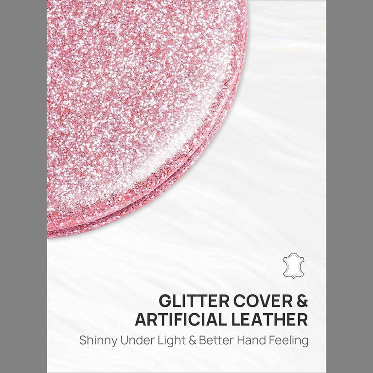 Dual-Sided Compact Mirror with PU Cover and 1X/3X Magnification
