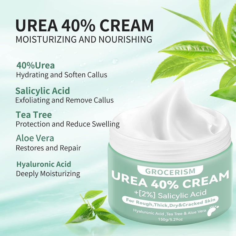 Intensive Moisturizing Urea Foot Cream with Salicylic Acid, Hyaluronic Acid, Tea Tree & Aloe Vera 5.29 oz