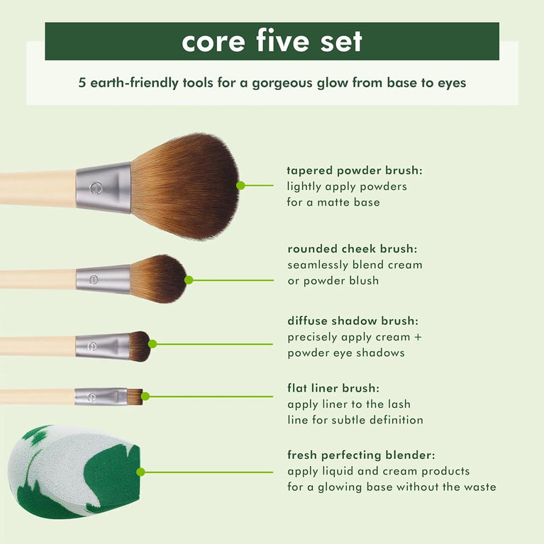 2x Radiant Blush & Highlight Brush Duo, Vegan & Cruelty-Free Synthetic Bristles for Skin Enhancement