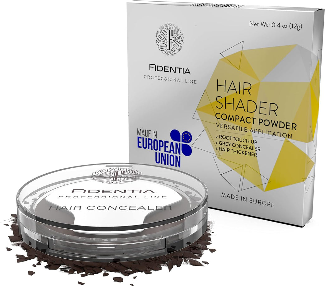 Fidentia Hair Shader Dark Brown Powder for Root Touch-Up and Grey Coverage