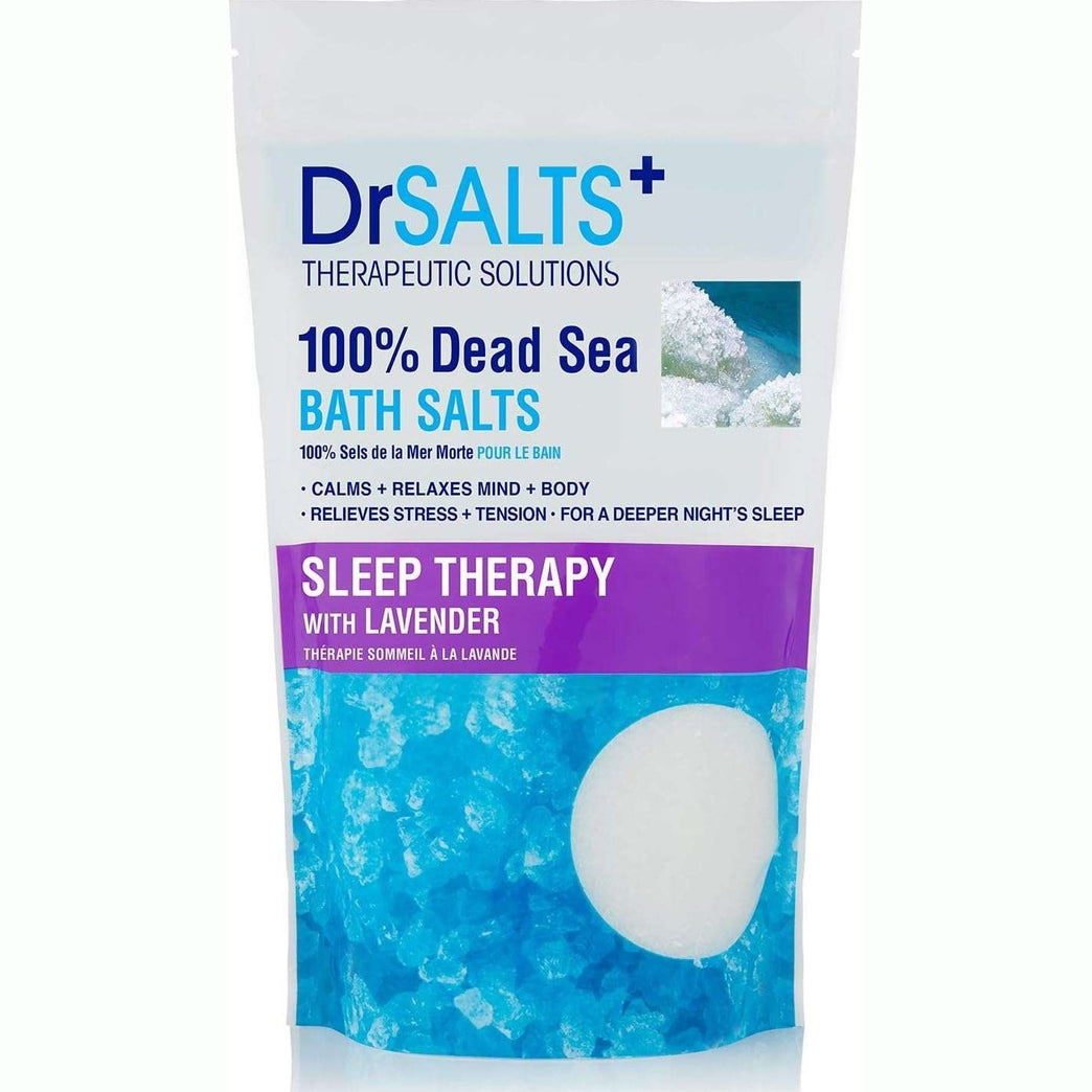 DRSALTS 100% Dead Sea Bath Salts Sleep Therapy with Lavender 1kg Replenish Natural Minerals, Essential for Staying Healthy. Help Soothe and Relax Mind + Body. Detoxify & Promote a Deeper Nights Sleep