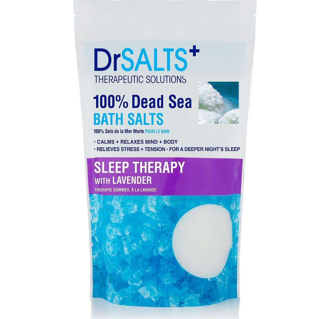 DRSALTS 100% Dead Sea Bath Salts Sleep Therapy with Lavender 1kg Replenish Natural Minerals, Essential for Staying Healthy. Help Soothe and Relax Mind + Body. Detoxify & Promote a Deeper Nights Sleep