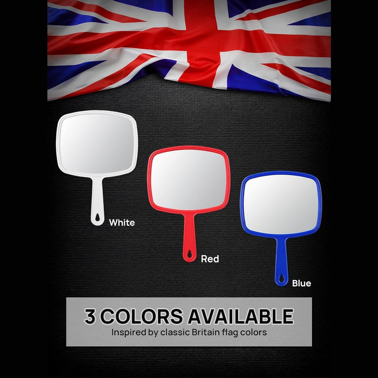 Distortion-Free Handheld Mirror with Anti-Skid Design, Union Jack White