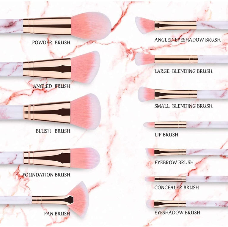 Marble Makeup Brush Set with Stylish Design and Premium Soft Bristles